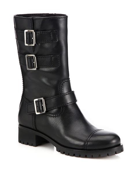 prada boot lug sole|Black Leather booties .